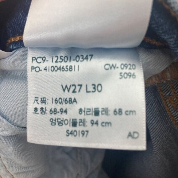 Levis 501 Jeans 27x27 Labeled 30 Classic Fit Button Fly Dark Wash Denim - Picture 4 of 10